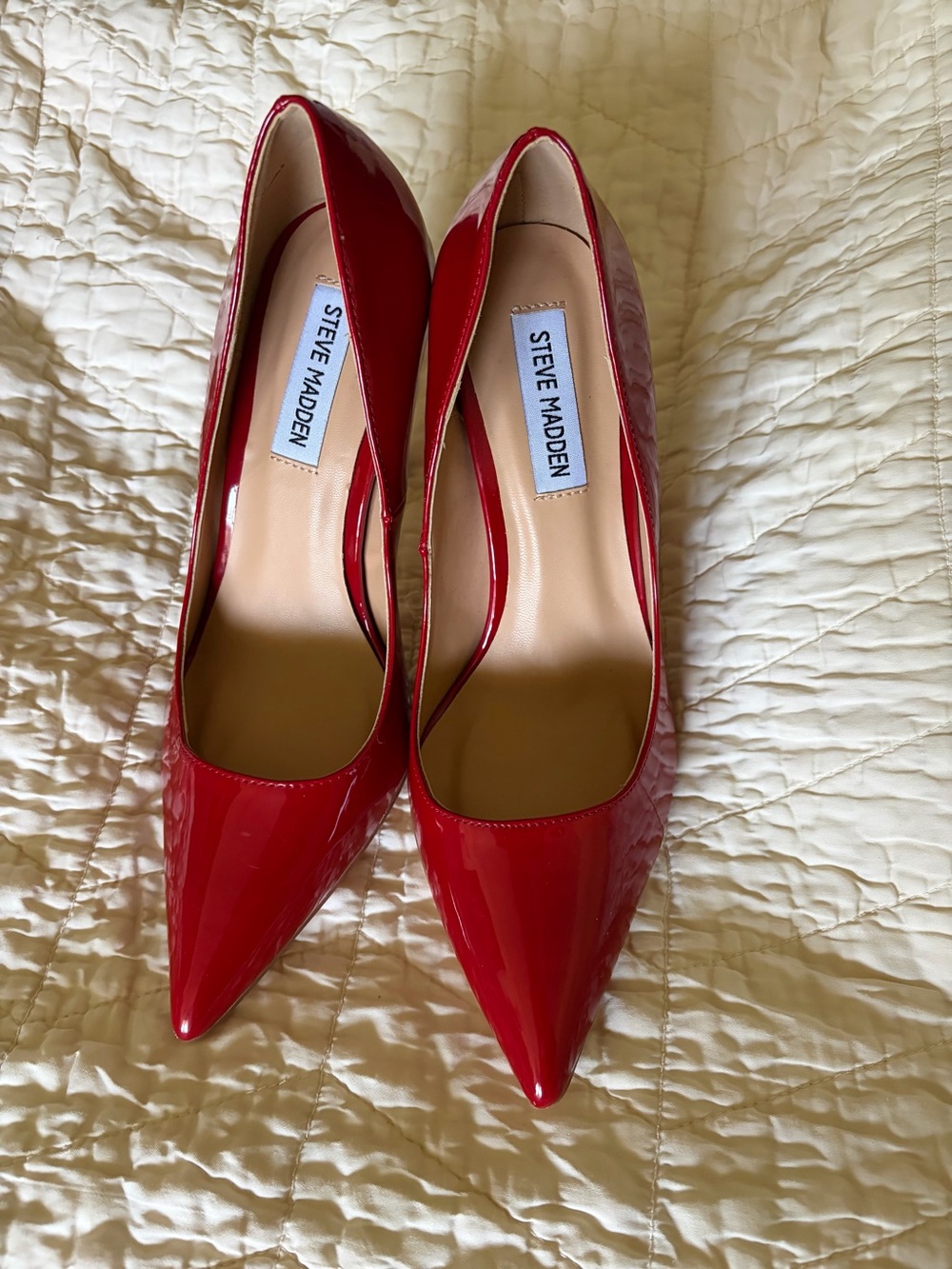 Steve Madden Red Patent Pointed-Toe Pumps - Sleek Stiletto